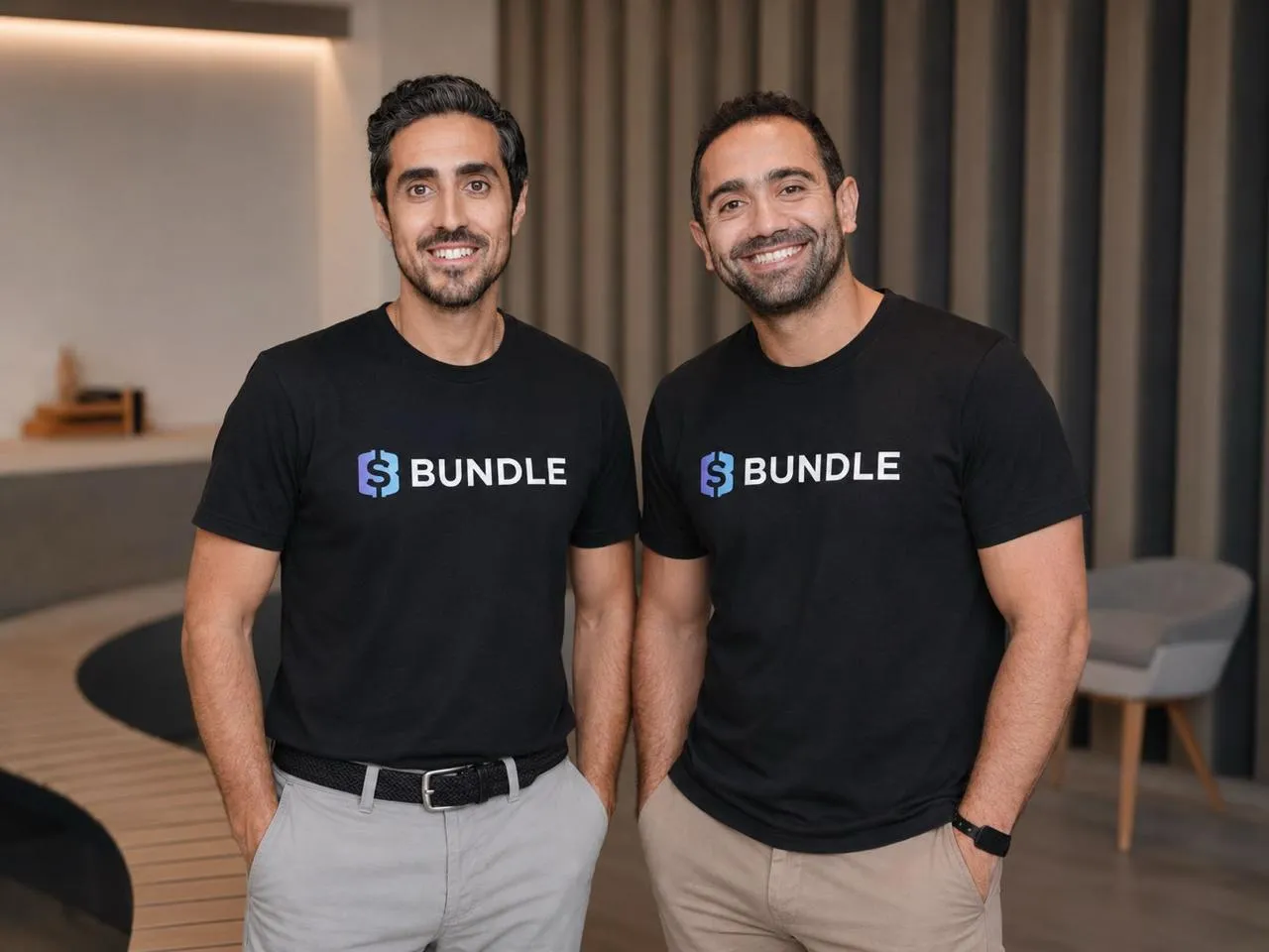 Bundle co-founders wearing Bundle shirts